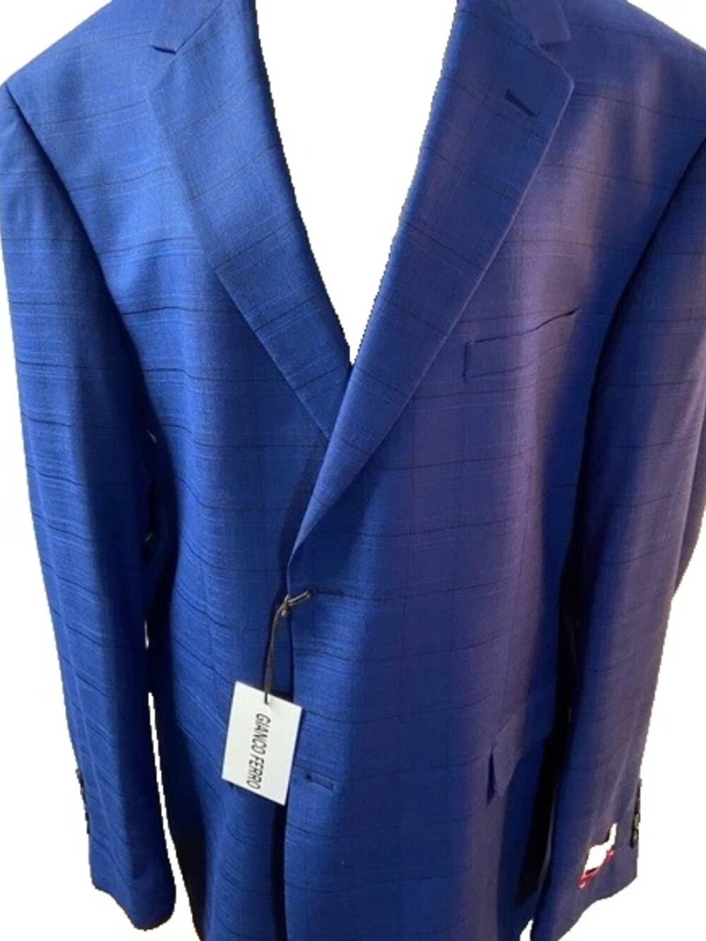 NWT Gianco Ferro Slim Fit Men's Royal Blue Suit 52R